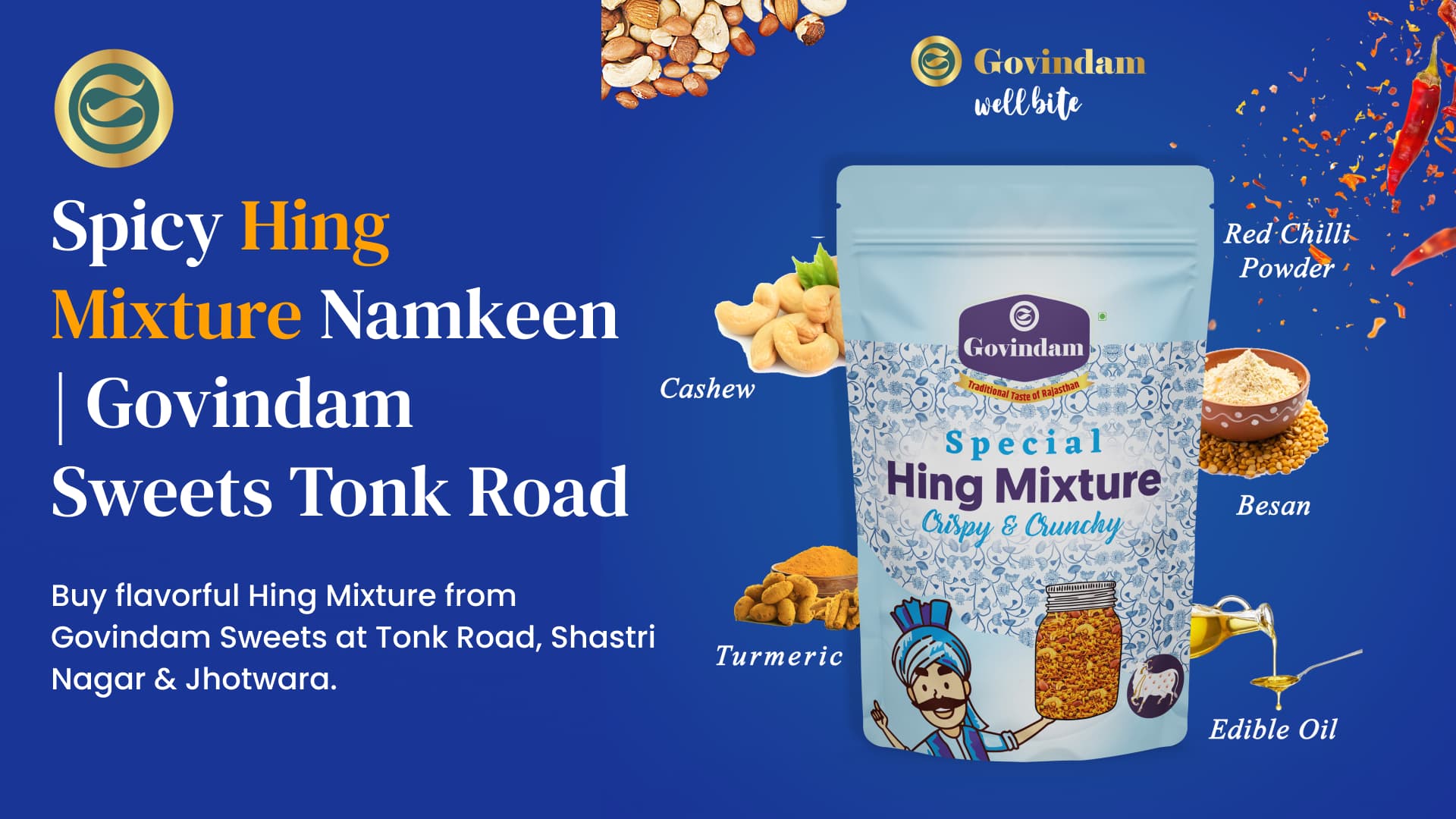 Spicy Hing Mixture Namkeen | Govindam Sweets Tonk Road